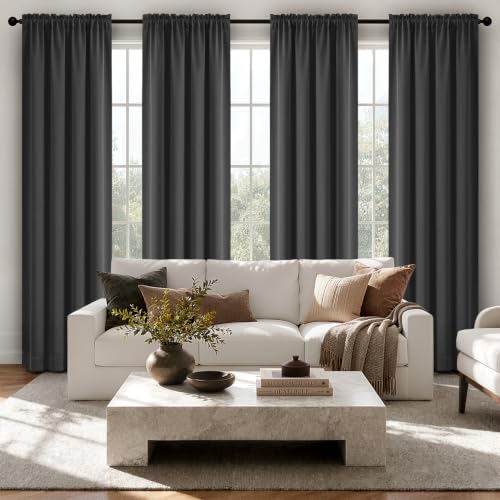 Image of MIULEE Gray Blackout Curtains 84 Inch Length for Bedroom Set of 4 Panels