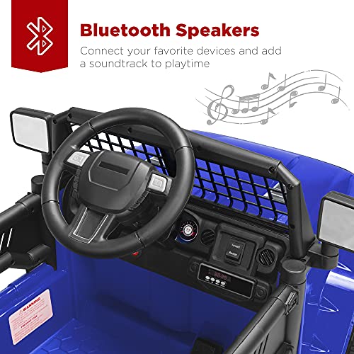 Image of Best Choice Products 12V Kids Electric Vehicle Toy Ride On Car with Parent Remote Control for Toddlers, Seat Harness, 61 lbs Weight Capacity, Locking Doors, Spring Suspension, Bluetooth - Blue