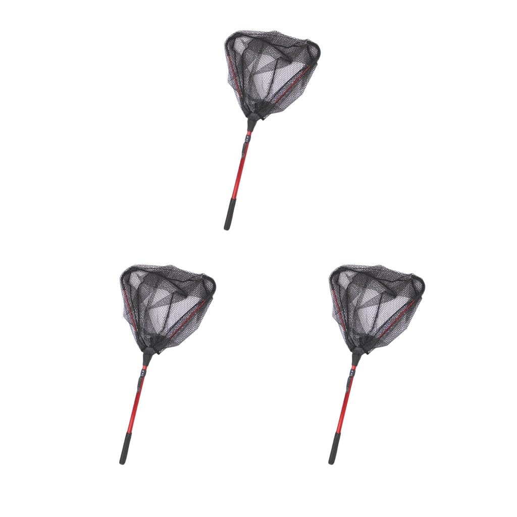 Retino da pesca pieghevole trilaterale Brail manico telescopico 80 cm