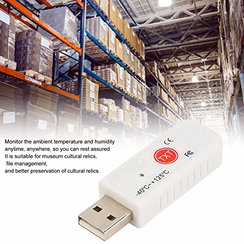 Image of USB Thermometer Temperature, Inside Outside PC Sensor Double Sensor Computer USB Thermometer Data Logger Recorder for PC Laptop, Computer Room Storage Logger Alarm