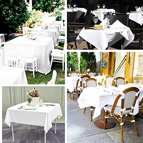 6 Pack White Square Tablecloths 52 X 52 Inch, White Polyester Table Cover For Square Table, Stain And Wrinkle Resistant Washable Fabric Table Cloth, Polyester Tablecloth For Restaurant Banquet Party #TOP3