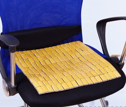 Positive 竹 の ひんやり シート 竹座布団 竹マット (天然 竹 仕様 で 触れると ひんやり 心地良い 和風 座布団) デスク チェア 椅子 ソファー 車用 シート を 快適 に ! 保証書付き (M40×38p(1枚))