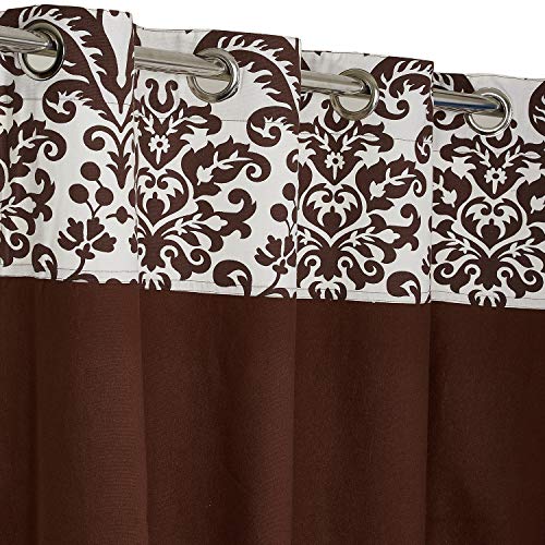 Image of Swayam Blackout Cotton Casement Long Door Curtain for Living Room & Bedroom | 9 Feet | Room Darkening Curtain with Eyelets | Pack of 2 | Solid Design - Brown