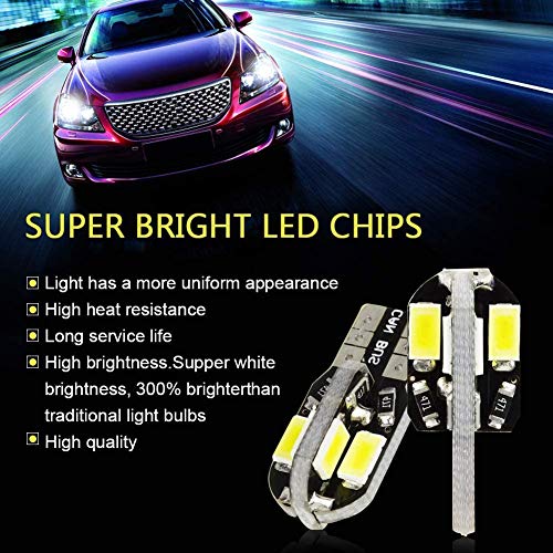 10 Lampade LED T10 8 SMD 5630 Croce BIANCO Canbus