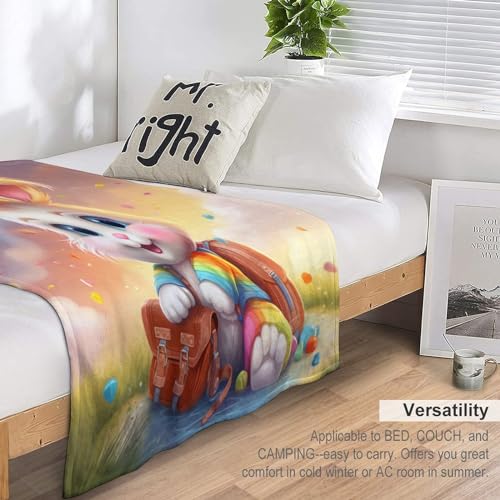 Couverture polaire lapin plaid doux chaud lavable pour protéger votre canapé des salissures - 6