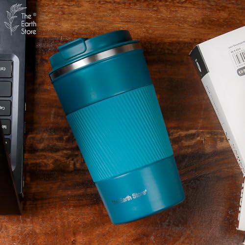 The Earth Store 500 ML Stainless Steel Gomate Plus Double Walled Insulated Coffee Mug with Leakproof Lid 8 Hours Hot and Cold Insulated Mug Travel Mug for Coffee, Tea, Hot Water (Blue) (B0CF21WLVS) Amazon Price History, Amazon Price Tracker