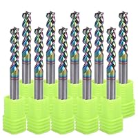 4mm Hartmetall-quadratische Endfräse für Aluminiumkupferanwendungen, 3-Flöte, 4mm Schneiddurchmesser, 4mm Schaft, DLC-Beschichtung, CNC-Fräserbits, Endfräserbits, U-Type Design, 10-Pack (4 x 4 x 17MM)