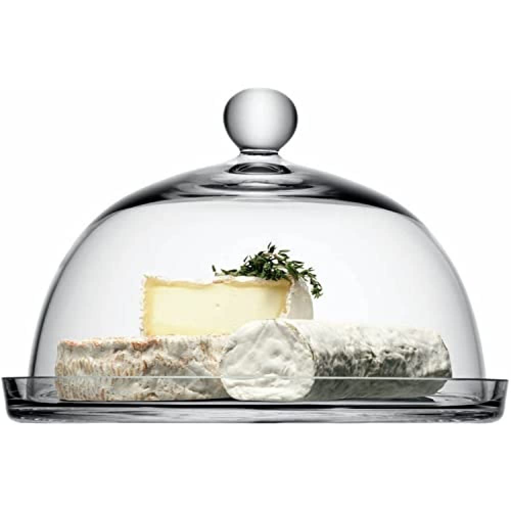 Lsa International Transparent Vienna Plate & Dome Ø25/Ø22.5 H18cm Clear| 1 Unit | Mouthblown & Handmade Glass | Vi02