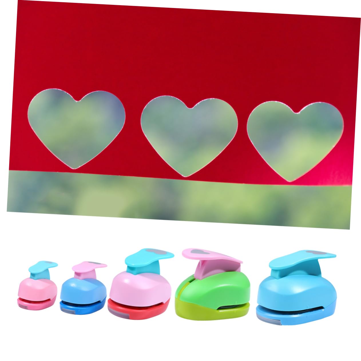 Punzone per Carta a Cuore 5 Pezzi Set Manuale 9-50 Mm