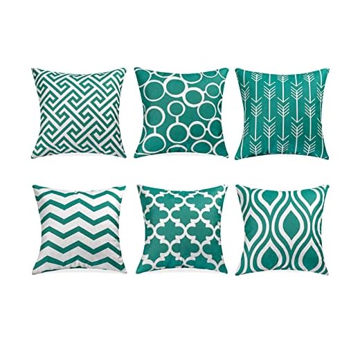 Topfinel Fundas cojín Lona de Almohadas Creativa para el sofá Juego de 6 45x45cm Serie