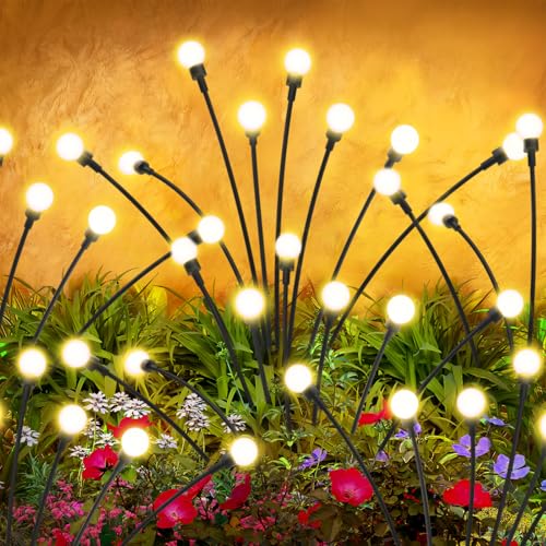 ALSO GO Solar Lights Outdoor, 6 Pack 48 LEDs Firefly