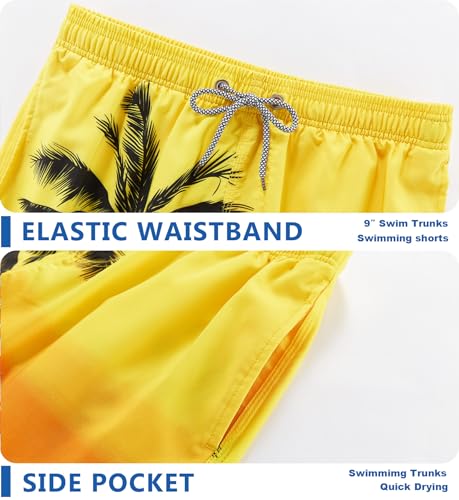 Image of APTRO Men's Long Swim Trunks with Mesh Lining Beach Bathing Suits Board Shorts Swimwear with Pockets and No Mesh