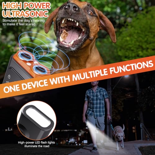 BSOON BarkGuard, Anti Barking Device for Dogs, Hundebellen Abschreckungsgerät, Antibell für Hunde mit HD Display und LED Taschenlampe, Hundetrainings Geräte Verhaltenshilfen
