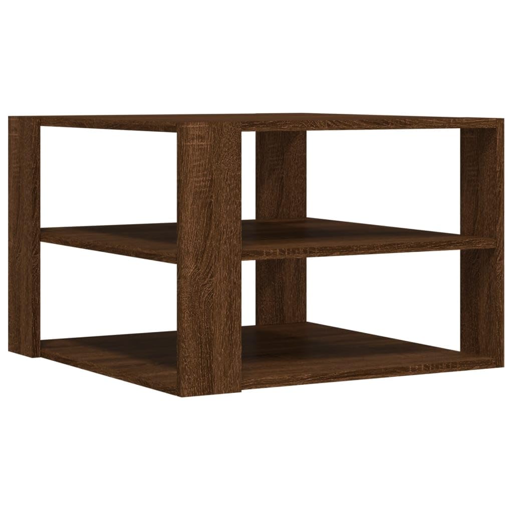 Homgoday Tavolino da caffè in rovere marrone, 59,5 x 59,5 x 40 cm, in legno ingegnerizzato, tavolino da tè per soggiorno, sala d'accoglienza degli ospiti, camera da letto e ufficio