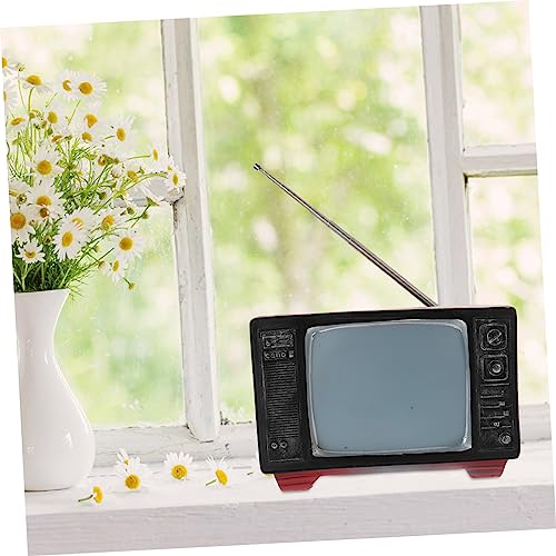 Mini télévision rétro en résine noire Alipis pour décoration de table - 3