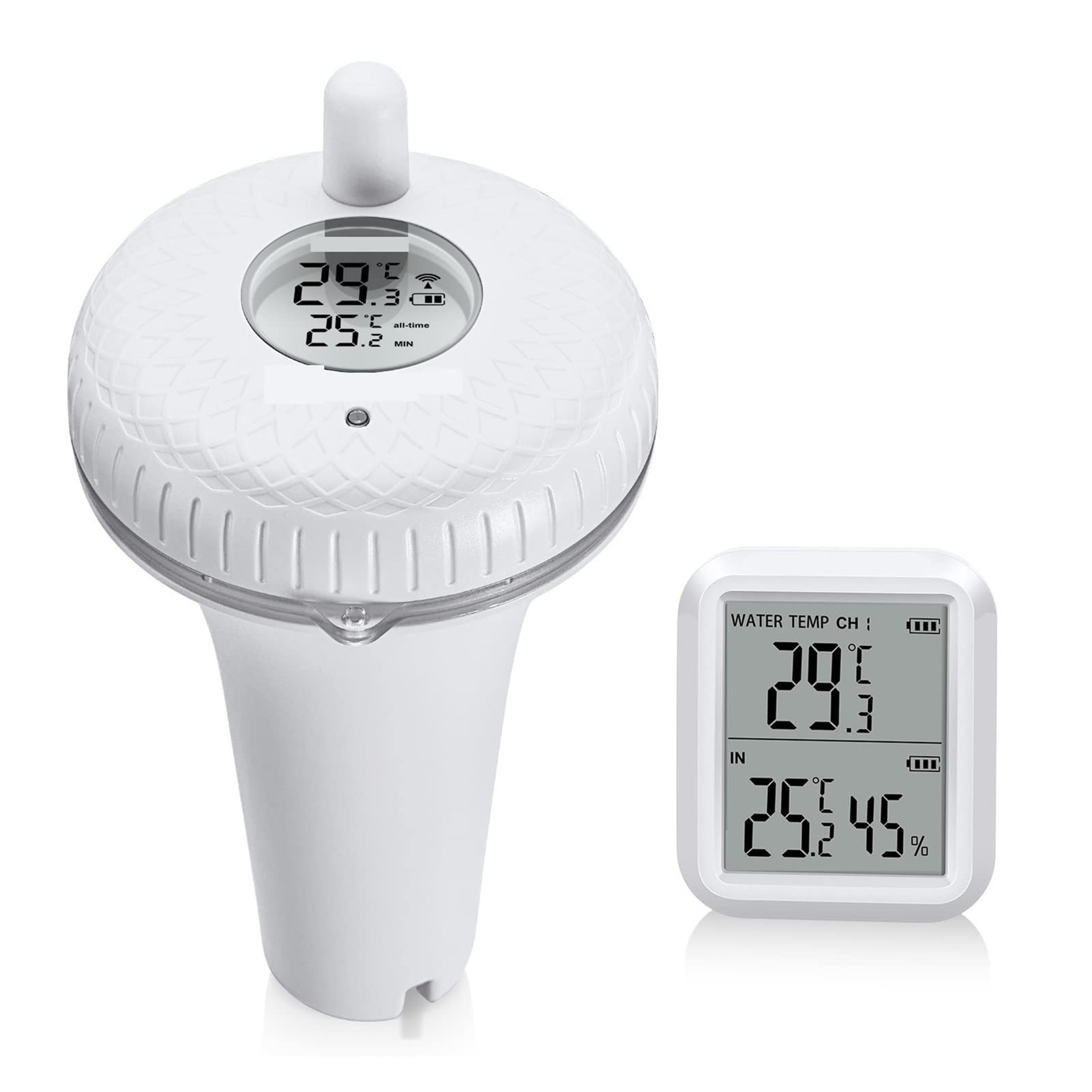 Termometry basenowe Wysoka dokładność bezprzewodowa termometr bilardowy IBS-P01R IPX7 Wodoodporny monitor temperatury wewnętrznej i zewnętrznej do basenu do odkrytych i krytych basenów, spa, jacuzzi