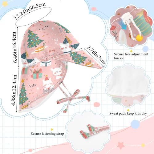 Christmas Cute Animals Blush Color Toddler Boy Girl Sunhat Boy Bucket Hat Baby Girls UPF 50+ Protection Large Brim Beach Essentials4