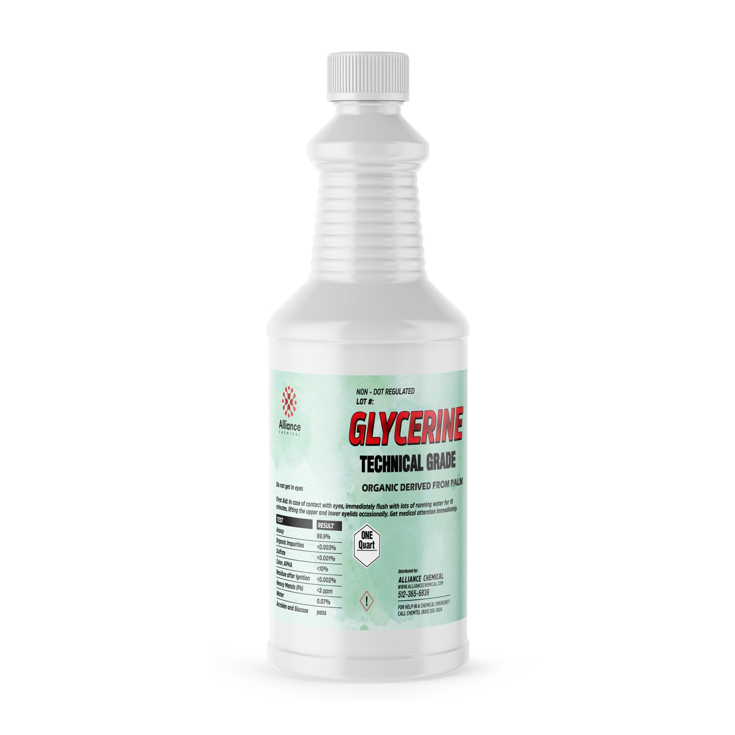 Glycerin Technical Grade - 1 Quart Bottle for Resins, Coatings