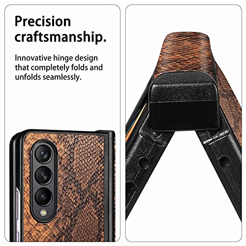 Protection Galaxy Z Fold 4 coque intégrale mince motif python beige - 3