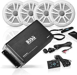 BOSS Audio Systems ASK904B.64 Marine Weatherproof Amplifier and Speaker Package - Full Range
