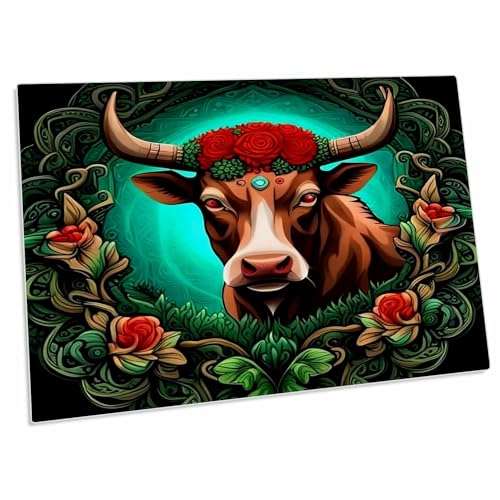 Alfombrilla de escritorio 3dRose Ox 23x16 pulgadas miniatura 1