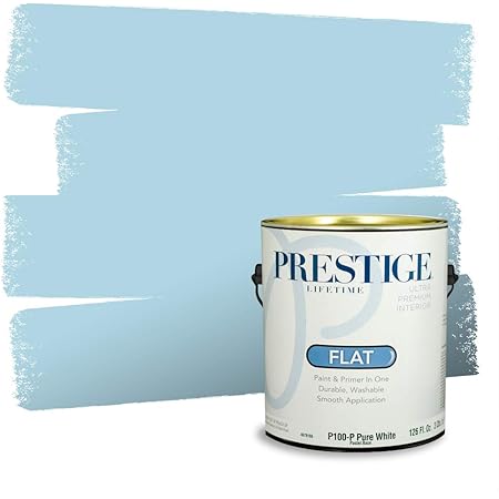 Amazon Com Prestige Paints Interior Paint And Primer In One 1 Gallon Flat Comparable Match Of Valspar Summer Sky Home Improvement