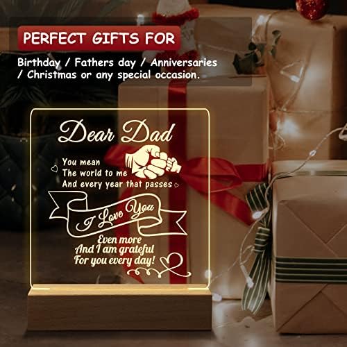 Funnli Gifts for Dad, Night Light Dad Gifts, Bedside Lamp 15CM*19CM Daddy Presents, Birthday Gifts for Dad from Daughter Son