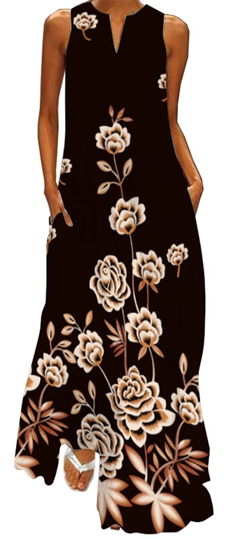 WINKEEY Falda Larga para Mujer Falda Extragrande de Verano con Estampado Bohemio