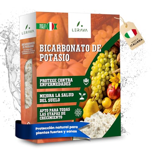LERAVA® Bicarbonato de Potasio – 250g - Fungicida Natural para Plantas contra el Oídio y Enfermedades Fúngicas | Regulador de pH para Suelo y Plantas | Ideal para Frutas, Verduras