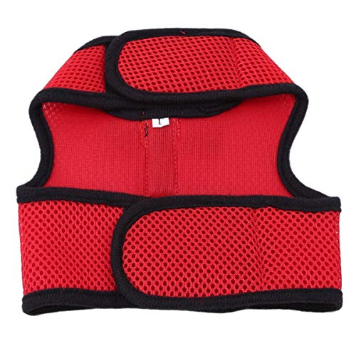 Image of Rabbit Harness with Leash Adjustable Soft Mesh Vest Harness for Bunny Kitten Guinea Pig Rat (L, Red)