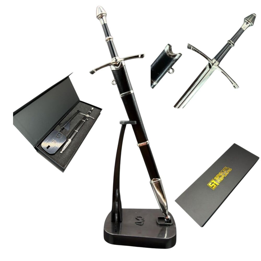 57 SPECIAL REPLICAS Letter Opener Envelope Slitter 22 cm with Stand, Sheath and Giftbox - Inspired by LOTR - Collectible Decorative Paper Correspondence Opener, KW1122