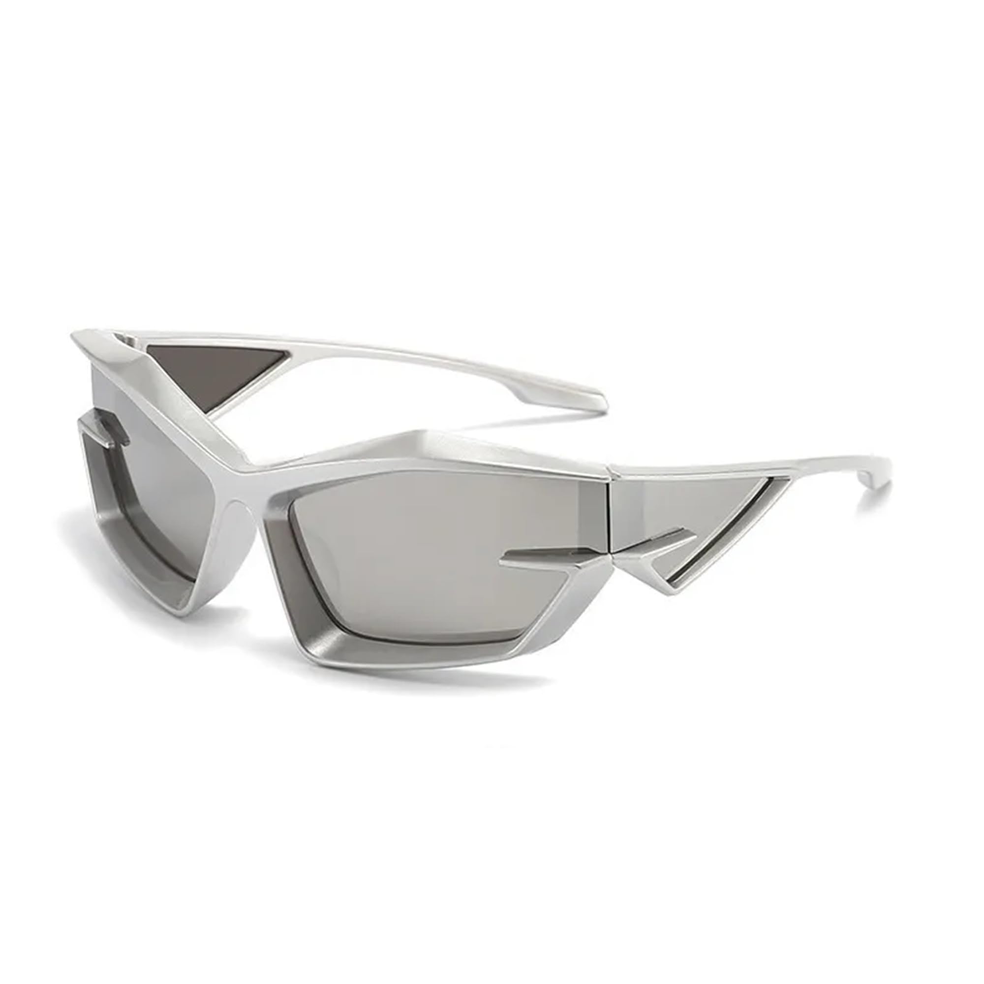 Cool Futuristic Y2K Sunglasses Men Women Sports Wraparound Shield Cat Eye Glass Alien Space Shades (223)-image-2