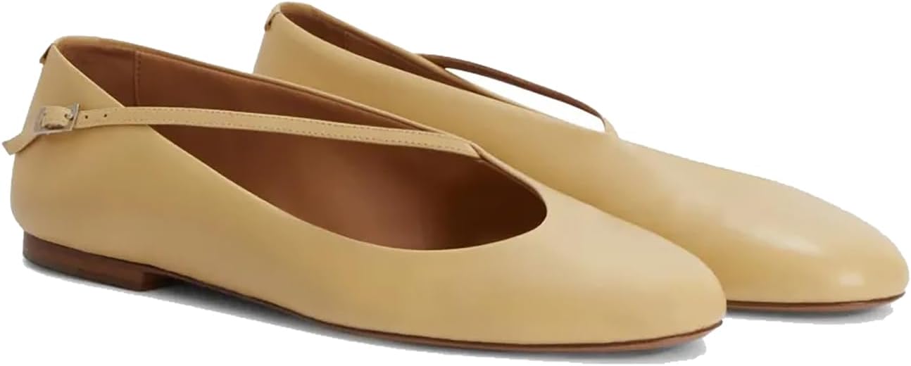 Women's Square Toe Mary Jane Flats Adjustable Strap Buckle Ballet Flats Round Toe Dress Shoes for Office Casual Daily