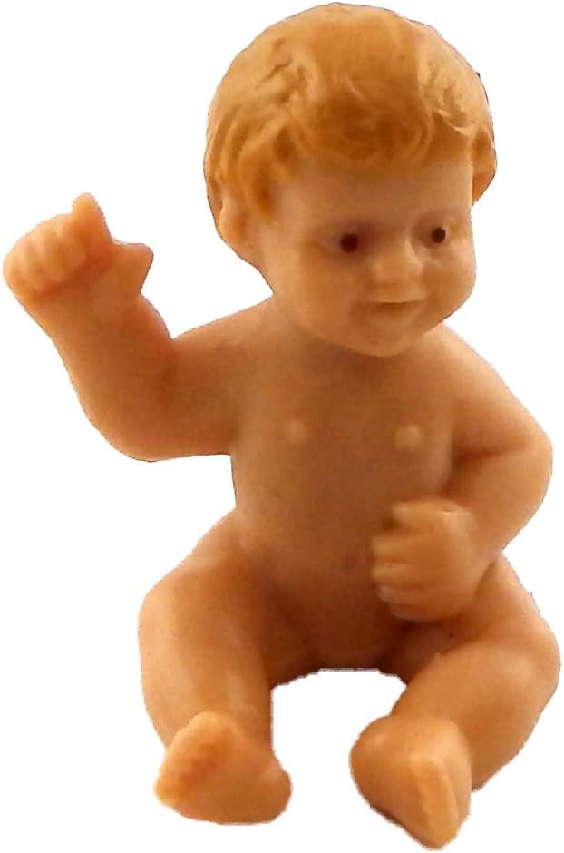 Dollhouse Rubber Baby Doll Sitting Down Miniature People Nursery Accessory