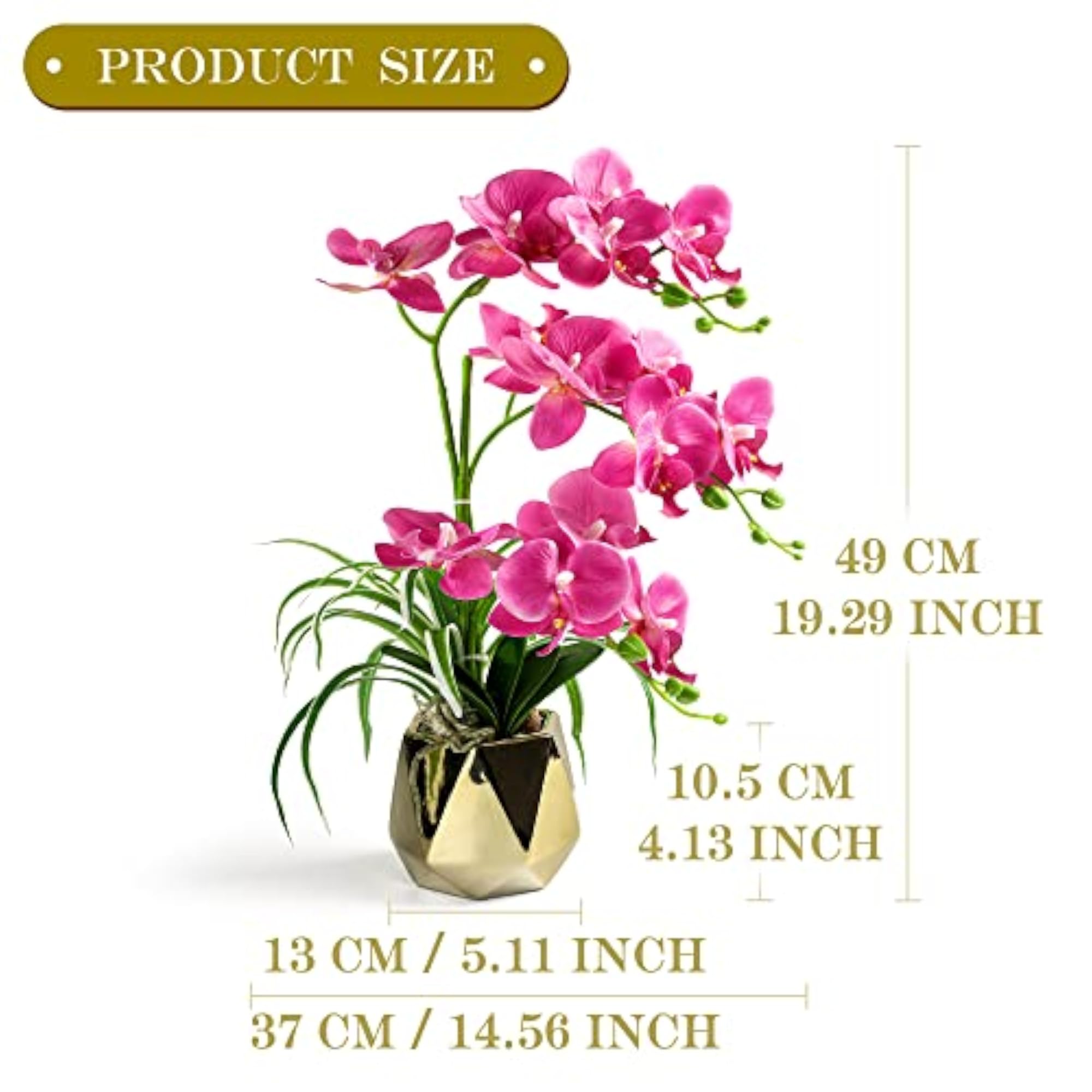 Artificial Orchid Flowers in Vase for Home Decor