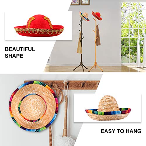 KESYOO 6 peças de faixas de cabelo de palha de sombrero de cinco de Mayo com argolas de cabelo para