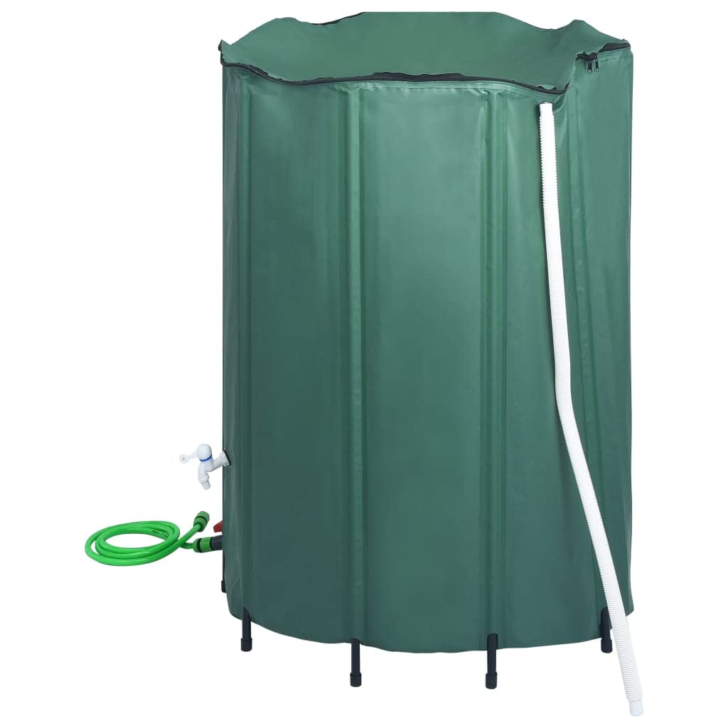 INLIFE Depósito de agua de lluvia plegable con grifo 1500 L