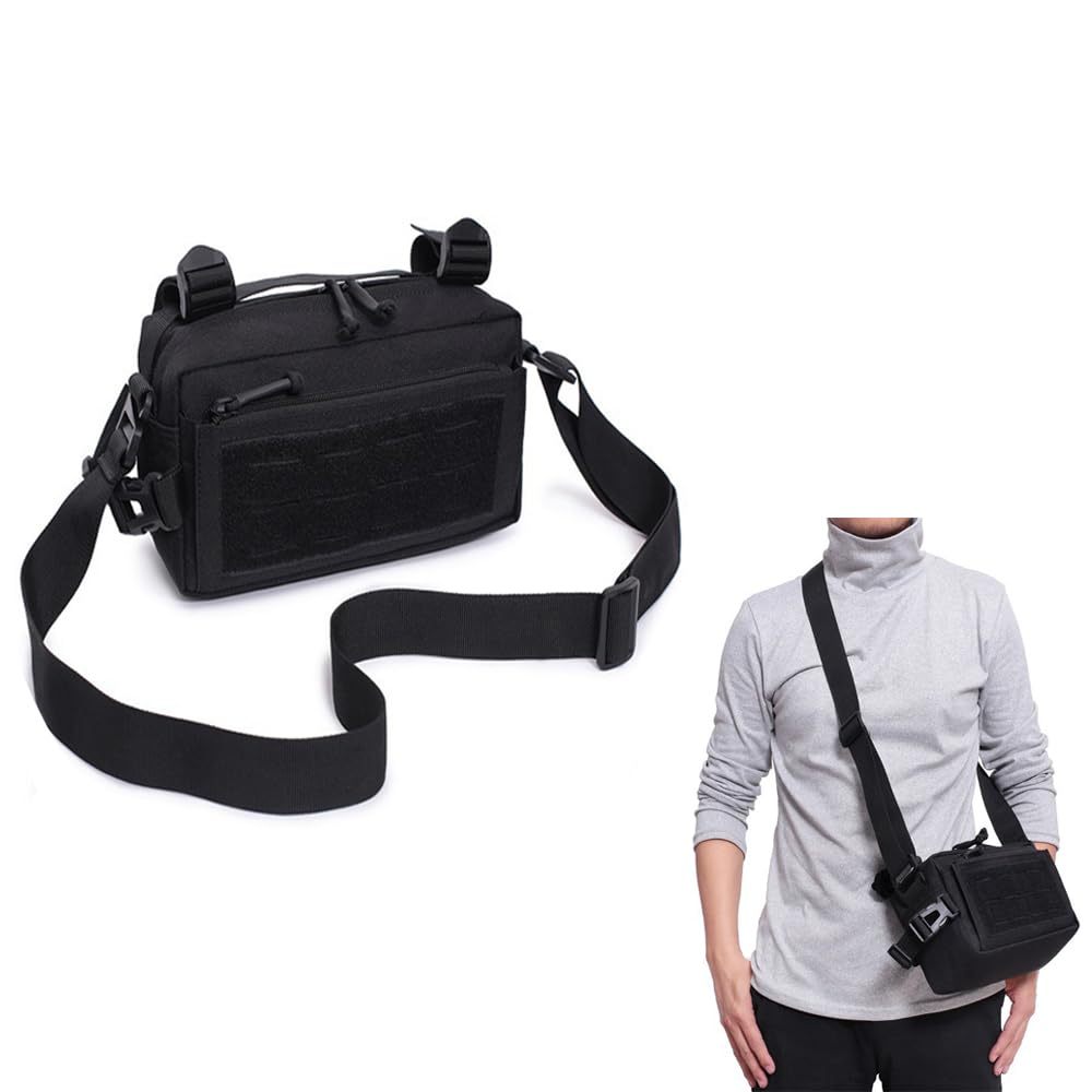 Azonee Waist Bag, Multipurpose Waist Bag Backpack Attachment Outdoor Single Shoulder Crossbody Bag for Climbing Hiking Cycling Outdoor (Black)