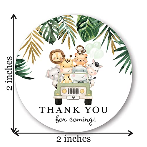 Invitationhouse 2 Inch Round - Safari Animals On Jeep Thank You Party Favor Stickers thumb #1