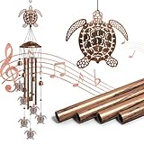 Turtle Wind Chimes for Outside, Sea Turtle Gifts for Women/Men/Mother/Father, Metal Windchimes for Birthday/Christmas/Thanksgiving, Seaturtle Decor for Patio, Garden,Yard, Home