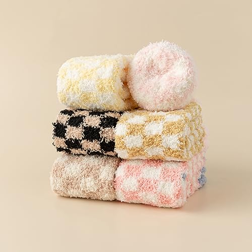 Tosewever Fuzzy Socks for Women Warm Fluffy Plush Slipper Socks Soft Cozy Winter Sleeping Sock3