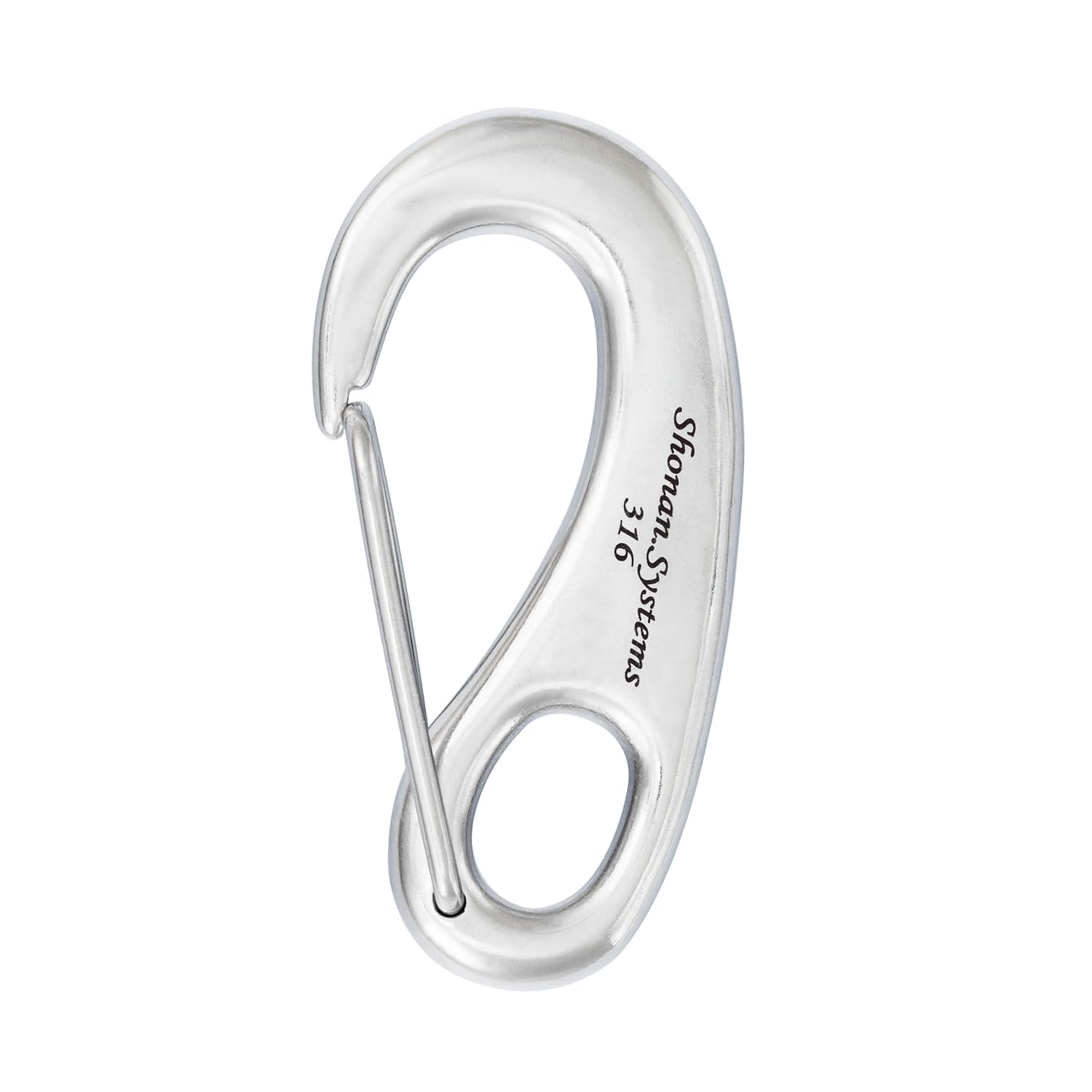 SHONAN 3.7 Inch Heavy Duty Carabiner Clip, Stainless Steel 316 Large Boat Clip, Marine Snap Hook for Lifting, Camping, Hiking, 1 Pc