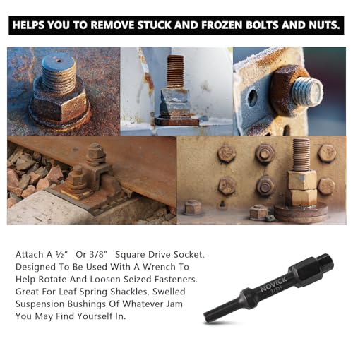 37315 3/8" & 37316 1/2" Pneumatic Bolt Breaker Set | Bolt Breaker | Helps Remove seized and Frozen Bolts and Nuts | Pneumatic bit Set | Replacement Part 32029 Pneumatic Hammer Socket Adapter - Thumbnail 4