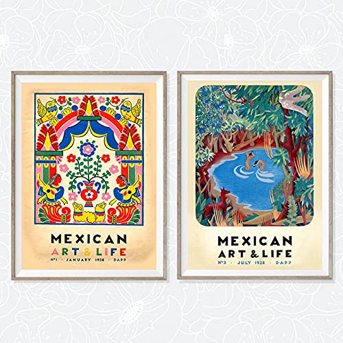 Mur art mexicain toile pour habiller un grand mur vide de salon