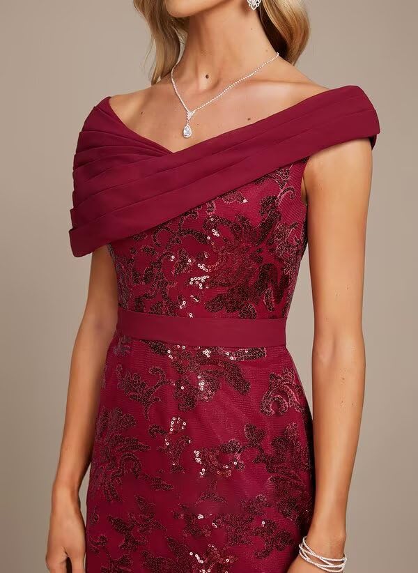 Lace Sequins Prom Dresses for Women with Pleated 2025 Off The Shoulder Evening Gowns Formal2