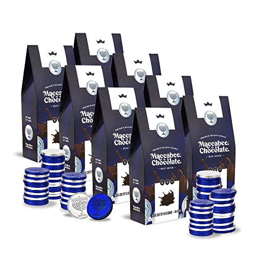 Maccabee Belgian Chocolate Dark Blue Silver Coins