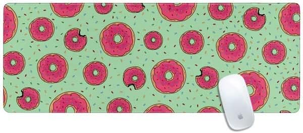 Skinit Small Gaming Mouse Pad - Burgers and Fries Design with Stitched Edges, Waterproof, Non-Slip Rubber Base, Desk Mat for Keyboard & Mouse, 12.6" x 11" inches