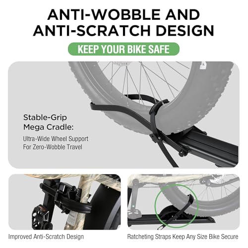 Image of Young 100LBS. Capacity Aluminum 1-Ebike Rack for Bicycles and Electric Bikes, fits Car SUV Van RV and Trailer with 2 inch Receiver, Fits up to 5 inch Fat Tire Width and 50 inch Wheelbase