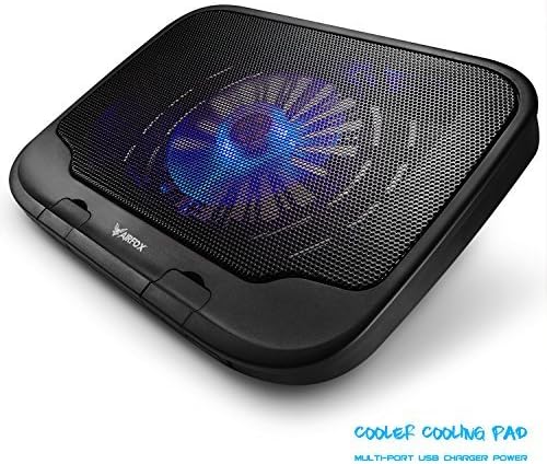 AIRFOX NP-C10 11"-15.6" Laptop Cooler Cooling Pad - Ultra Slim Portable 4 USB Powered - Moveable High Speed Silent Fan