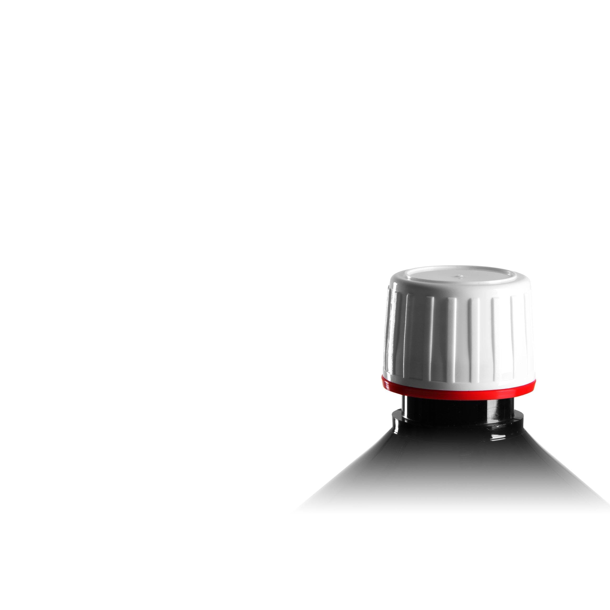 100 x Braunglasflasche 1000ml / Medizinflasche inkl. Originalitäts-Schraubverschluss OV weiss DIN 28